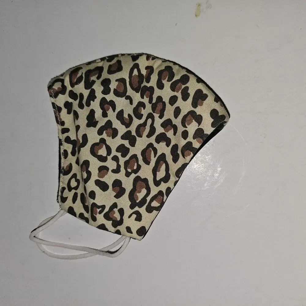 Cheetah Print Reversible Face Mask‎ - Black Washable & Reusable Cloth Mask